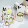 Мультяшный рисунок лягушки Чехол для телефона Для iPhone 15 13 14 Pro Max XS XR 12 11 Pro 13 Mini 6 7 8 Plus Мягкий прозрачный задний чехол