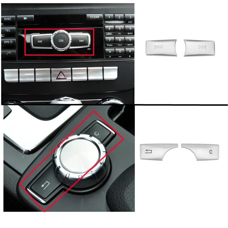 ABS Car Interior Multimedia Volume Buttons Cover Stickers Trim For Mercedes Benz C Class W204 GLK X204 E Class W212 2007-2015