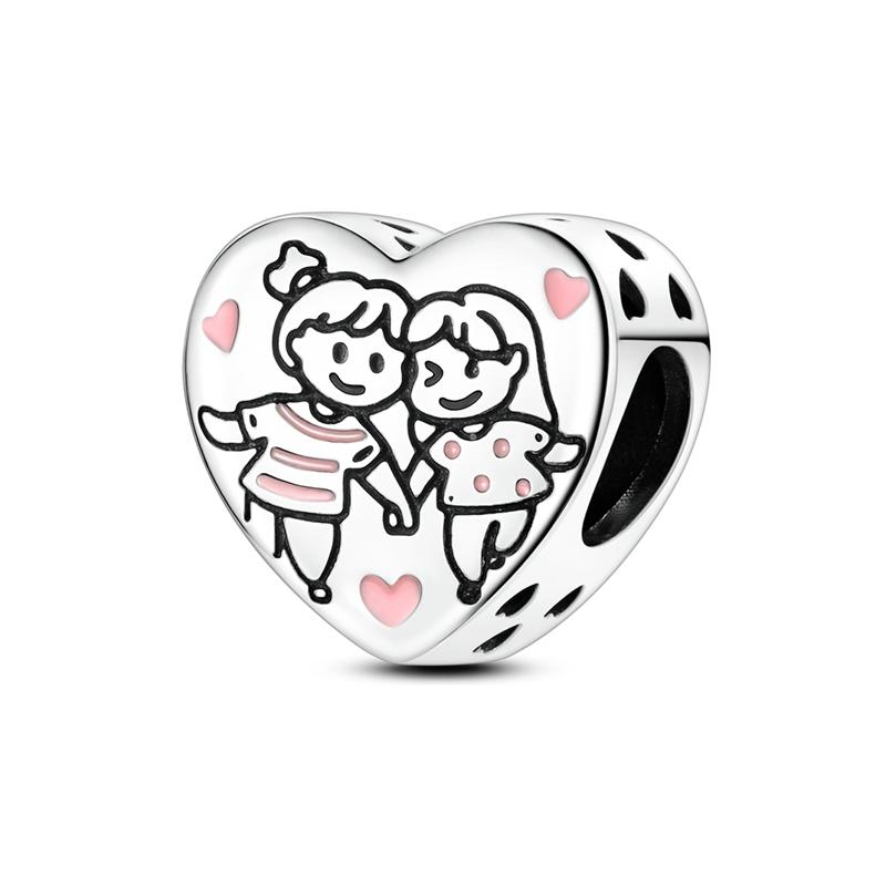 Новые медные шармы-бусины светящиеся розовые в форме сердца кошачья лапка кошачьи бусины подходят для оригинального браслета-подвески женские украшения своими руками