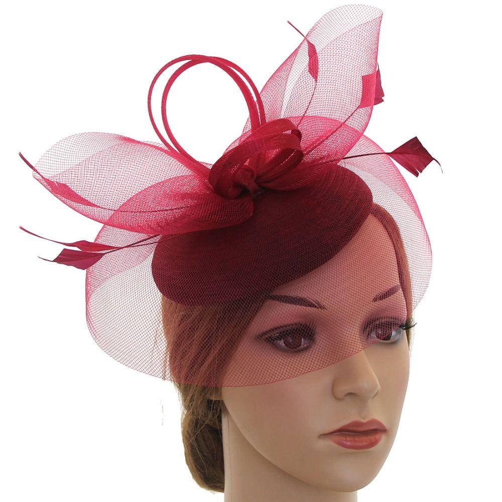 Exquisite Veil Hat Headwear Feathers Hairbands Vintage Bride Headband Dance Show