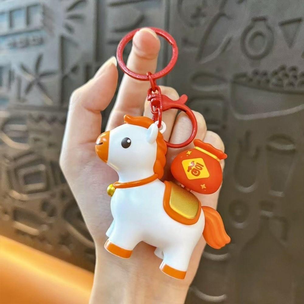 DIY Craft Zodiac Pony Keyring Press To Rotate Bag Pendant Horse Keychain  Keychain Accessory