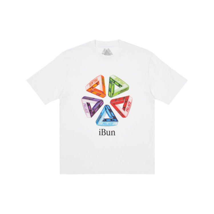 Palace Ich Bun Logo Print Round Neck Short Sleeve T-Shirt Unisex Tops White P21TS009