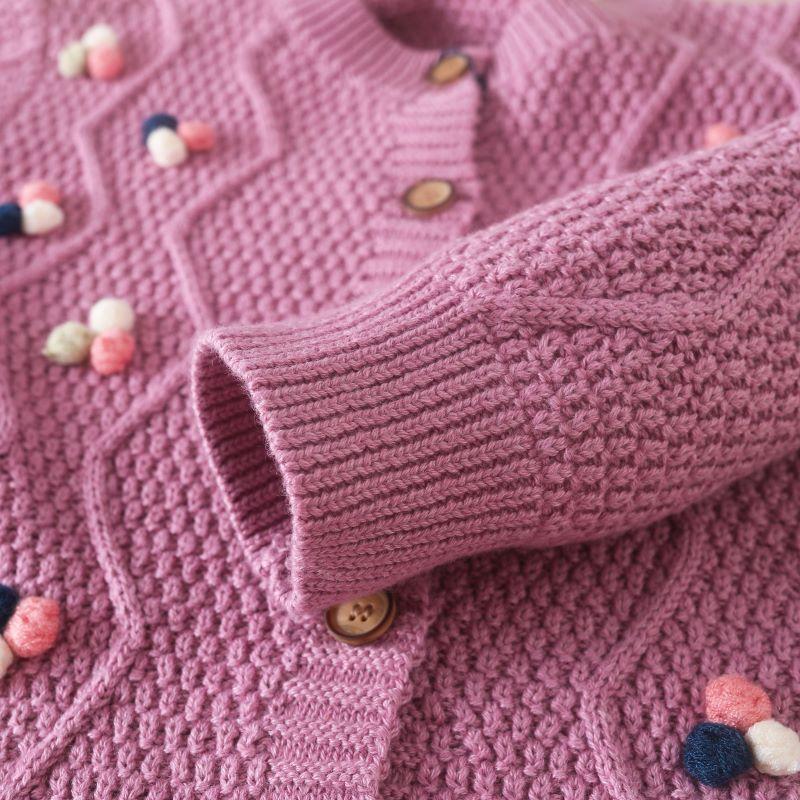 Детский свитер, осеннее пальто, вязаная одежда для маленьких девочек, вязаные милые кардиганы с длинными рукавами для девочек, хлопковые свитера для детей