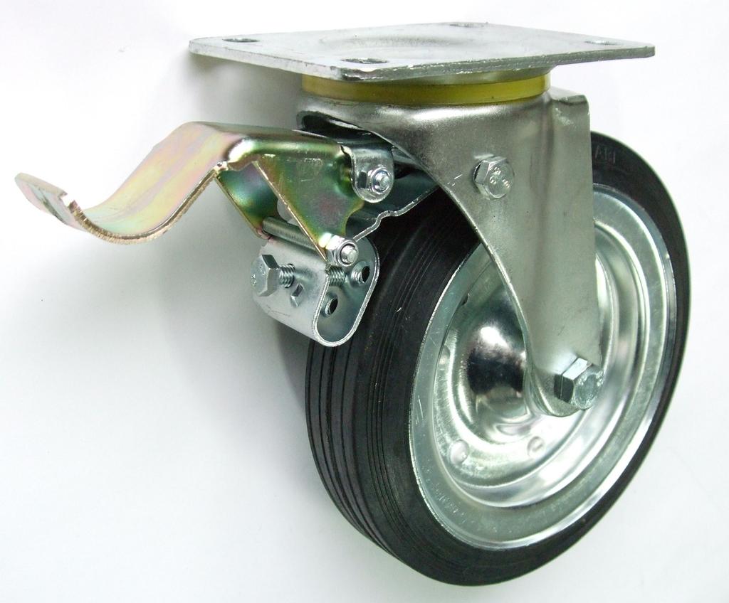 Metal-Rubber Wheel 200Mm Steering Housing + Brake 65H - Kl200 Skr H