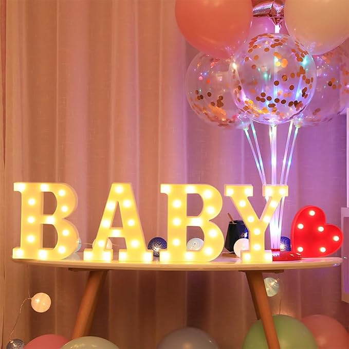 Led Letter Lights: Light‑Up Letters Warm White Alphabet Symbol Lights Battery‑Powered High‑Brightness Pure Lamp for Wedding Birthday Party Event Deco