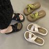 Fashion and Versatile Chinese Style Outer Wear Thick-bottomed One-word Cool Slippers Women's Summer New Comfortable Beach Stepping On Shit Feeling