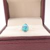 Драгоценный камень Голубая медная бирюза Серебро 925 пробы с клеймом Ювелирное изделие Кольцо ручной работы для подарка RR-59-45