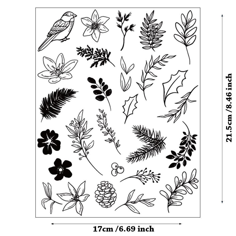 Лист ветка прозрачные силиконовые прозрачные штампы для печати DIY Скрапбукинг Фотоальбом Декор Искусство Сад Растение