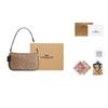 Coach Сумка-тоут Nolita 19 с логотипом, на молнии, из покрытого холста, женская, коричнево-черная CW426-IMQRX