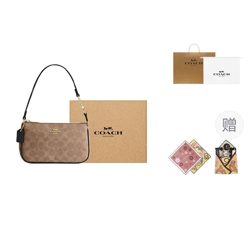 Coach Сумка-тоут Nolita 19 с логотипом, на молнии, из покрытого холста, женская, коричнево-черная CW426-IMQRX