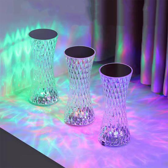 Прикроватная тумбочка с регулируемой яркостью RGB, пульт дистанционного управления, несколько цветов освещения, прикроватная настольная лампа со стеклянным абажуром, украшение