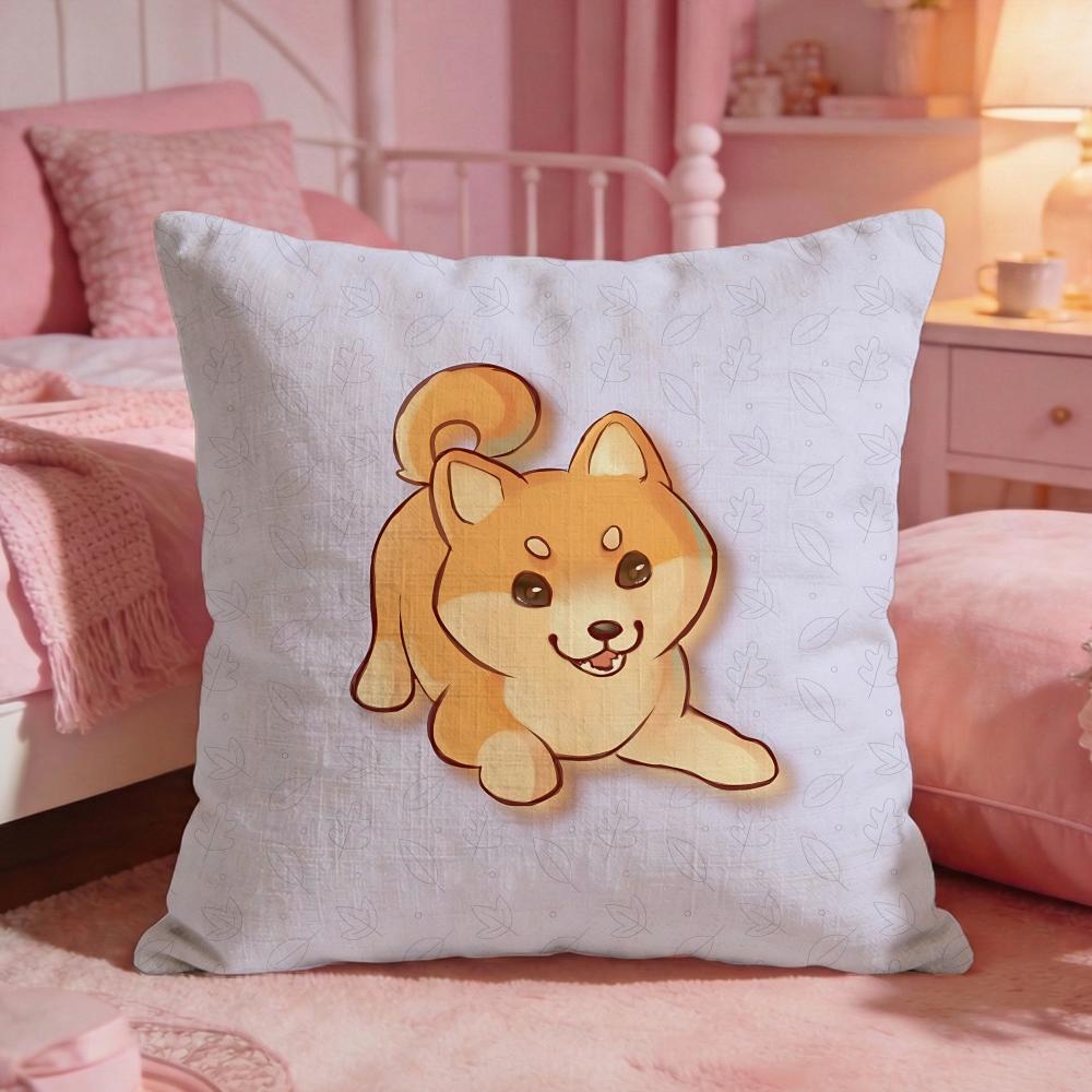 AnimalAdorable Shiba inuS Cushion Cover Premium Comfort Reversible Pillow Cove Two in One Design for Any Room  Car Interior