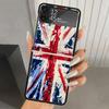 Флаг Великобритании Union Jack Англия Жесткий ПК Чехол для Телефона для Samsung Galaxy Z Flip 7 6 5 4 3 Черный ZFlip7 ZFlip6 Flip5 Flip4 Flip3 5G Печать