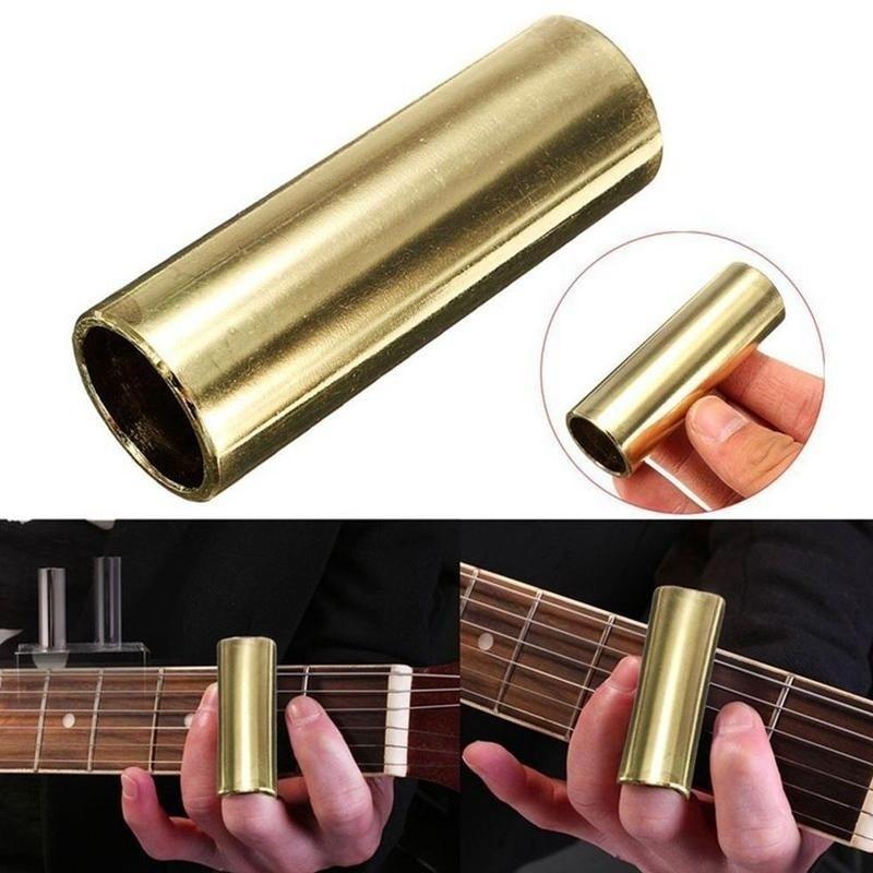 Guitar Slide Rod Brass Slide Rod Pure Copper Guitar Slide Tube Brass Gold-plated Finger Sleeve Slide Rod