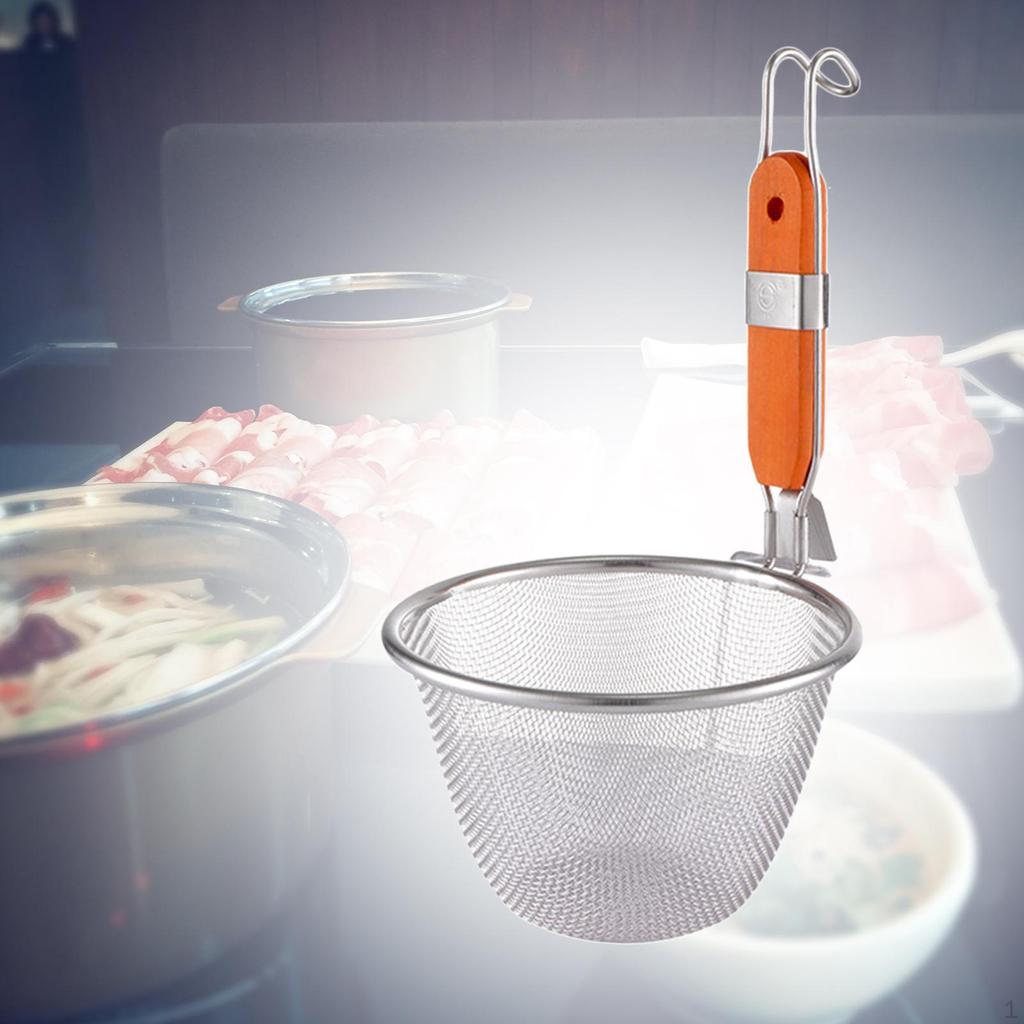 Deep Fry Basket Fine Sieve Pasta Noodle Strainer for Vegetable Rinsing