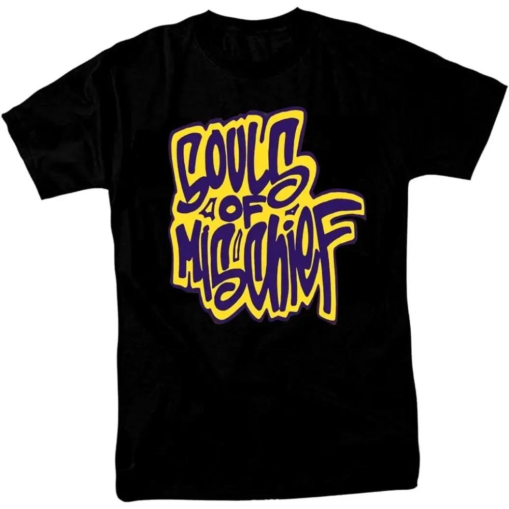 XLUMIO Souls of Mischief Черная Повседневная Футболка с Коротким Рукавом и Круглым Вырезом для Мужчин