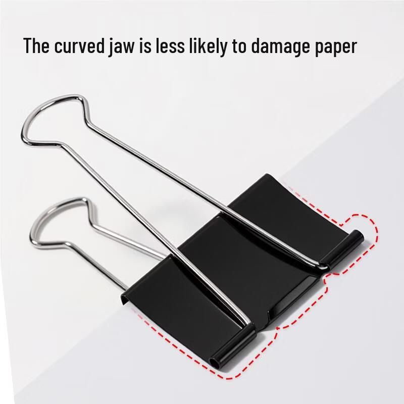 Deli 8550 Large Black 60mm Binder Clips, 6-Pack