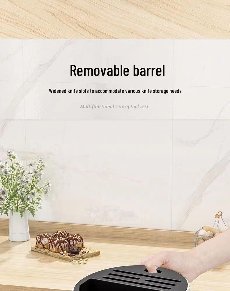 Вращающийся кухонный органайзер: Подставка для палочек и ножей с поддоном для стекания воды на столешницу