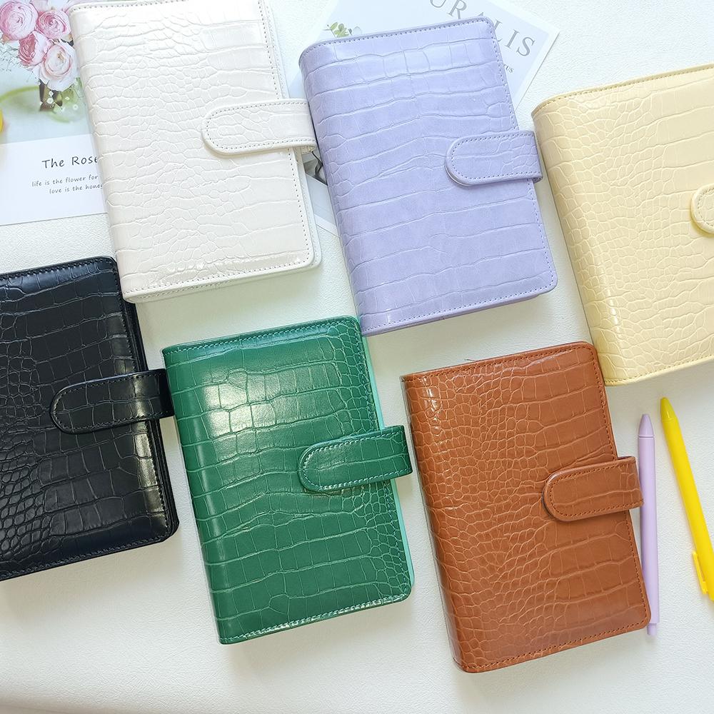 Custom A6 Crocodile PU Leather Budget Binder Notebook Budget Binder Journal Notebook with 6 Rings