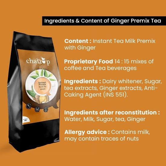 Чай Chaizup Premium 1 Min Instant Assorted Tea Pack - 1 кг Поли (Упаковка из 2 шт.) | Ароматизаторы имбиря и масалы | Приблизительно. 144 порции | 2 кг