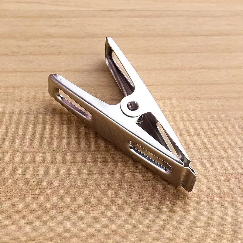 Household Multifunctional 20 Piece Stainless Steel Small Flat Clip Windproof Clothes Drying Sock Clip Clothes Drying Clip