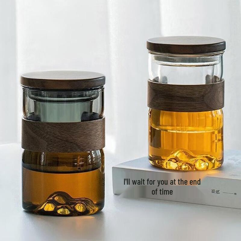 Стеклянная чашка-заварник Wutuo Yuanshan с крышкой