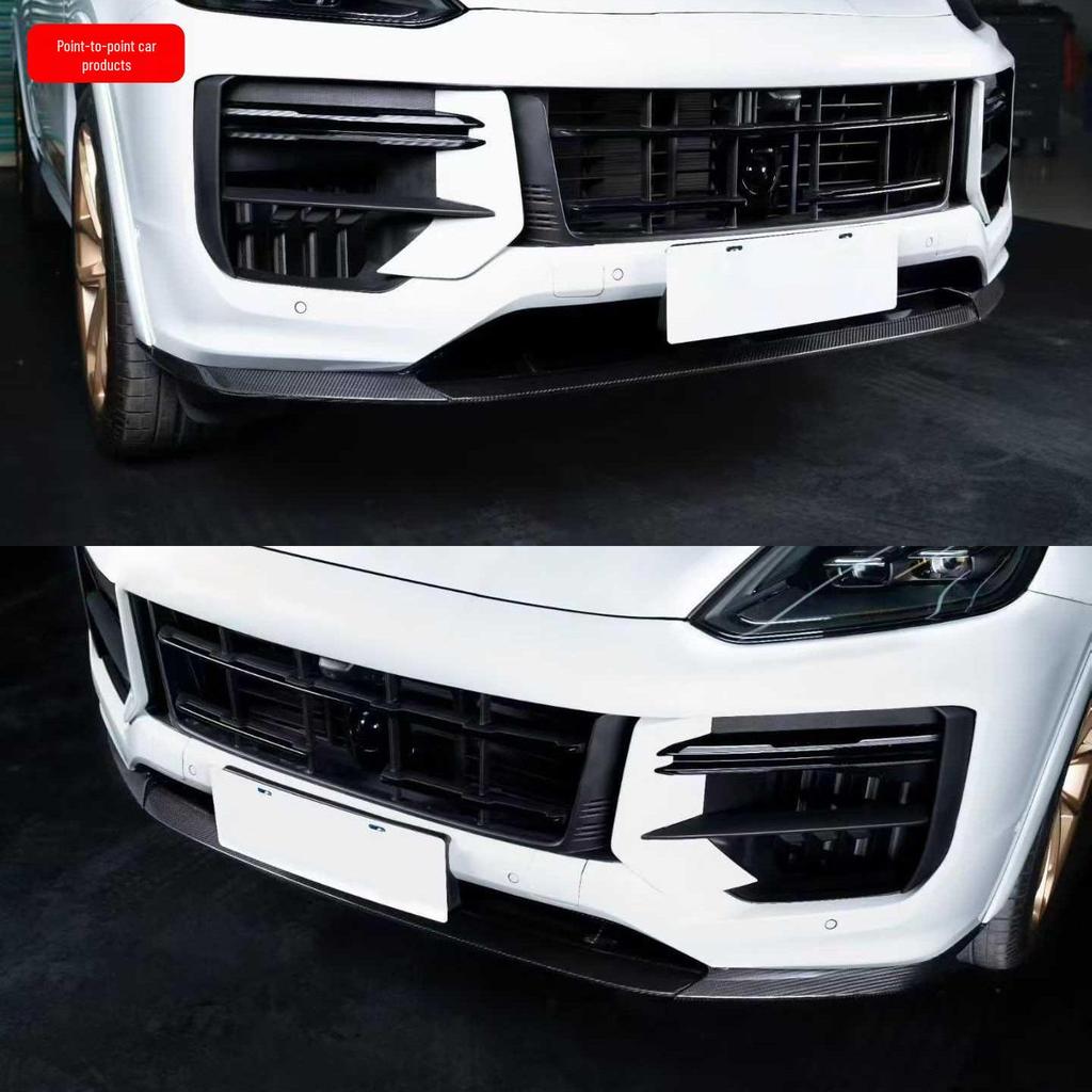 Передний спойлер и накладки на решетку бампера Porsche Cayenne Turbo GT из сухого карбона