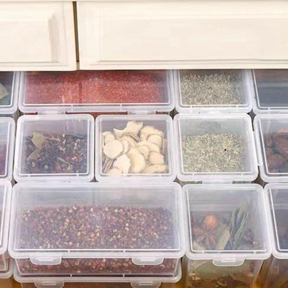 Sealed Spices Packaging Storage Box Transparent Seasoning Storage Box Spice Organizer Refrigerator