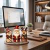 1/3pcs Reindeer Santa Claus Figurine Decor Wooden Christmas Decoration  Christmas Party