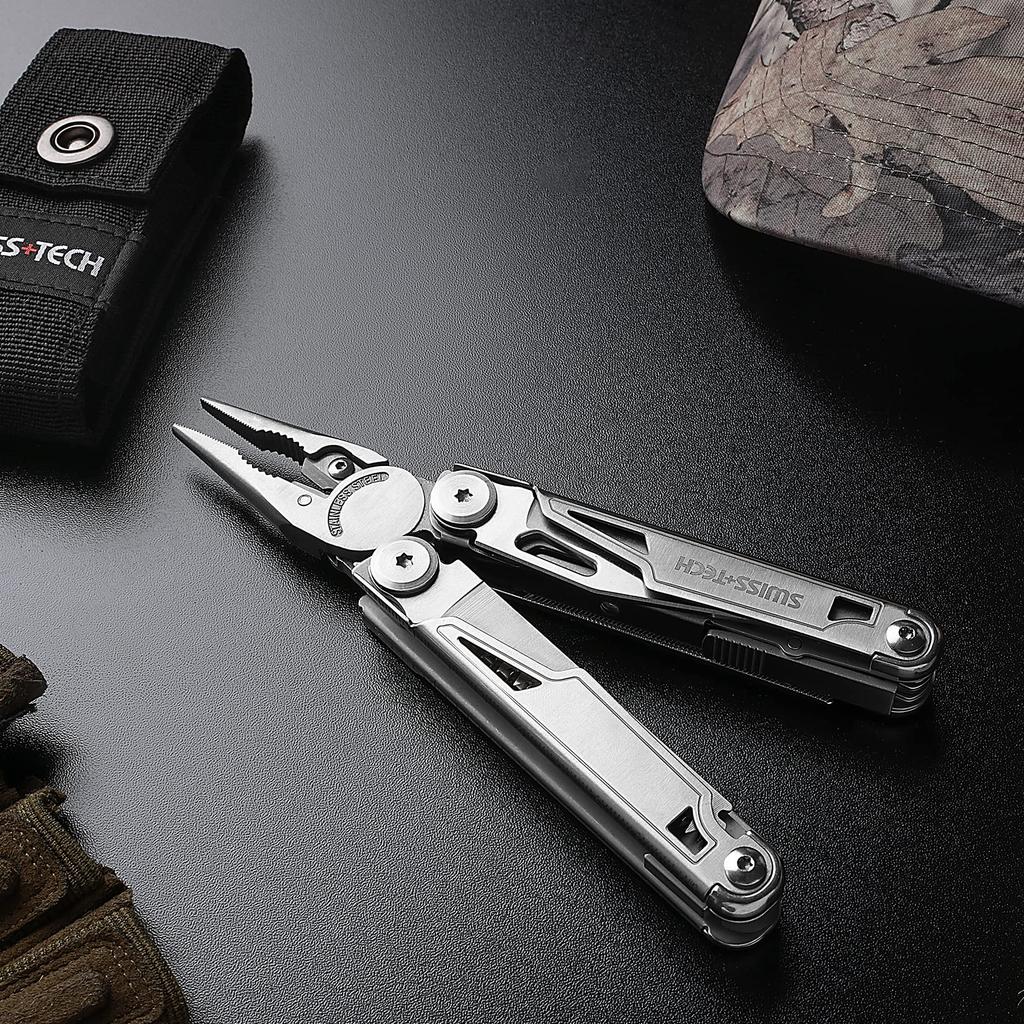 Multifunctional Pliers Outdoor Multi Tool Multiplier Equipped with Lock Function Cutter Saw Driver Measure Bottle Opener File Pouch Included Outdoor