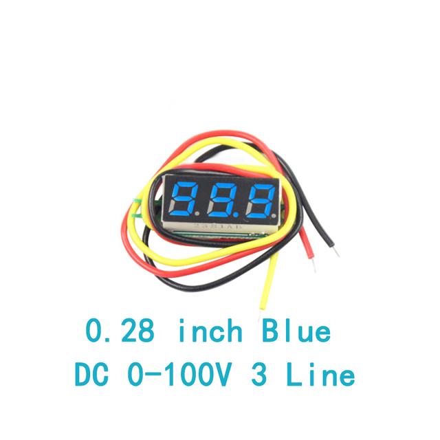 DC 0V-100V 0.28 Inch LED Digital Voltmeter Voltage Meter Volt Detector Monitor Tester Panel Car 12V 24V Red Green Blue Yellow Fuses4