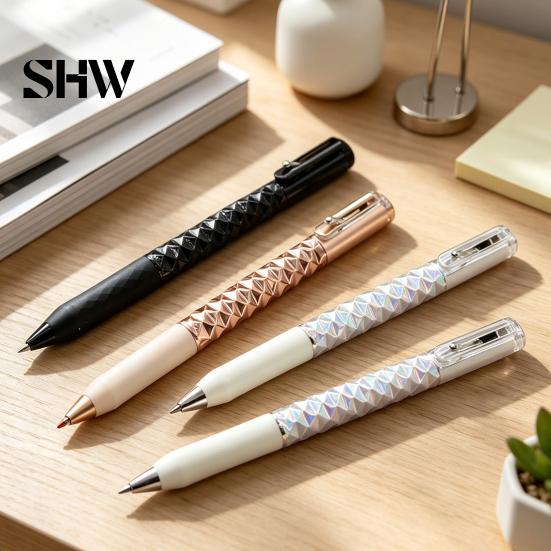 Creative Stress Relief Stationery Deformation Ballpoint Pen, 3D Geometric Ergonomic Fidget Smooth Office Desk Gadgets for Focus Writing Diamond