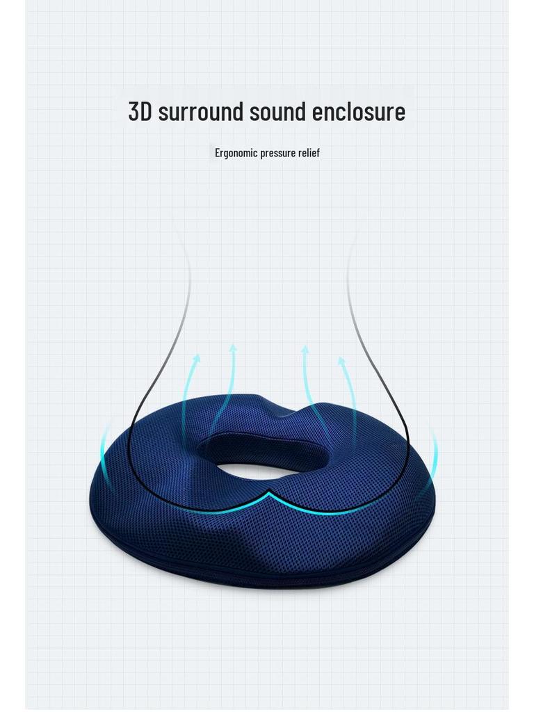 Memory Foam Breathable Cushion for Office Chair and Car - Relieves Long Sitting Discomfort