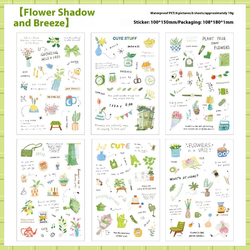 6 штук наклеек для планера 'Любовное письмо' - Милые питомцы, водонепроницаемые наклейки для DIY поделок, журнала, скрапбука, бутылок для воды, ноутбуков