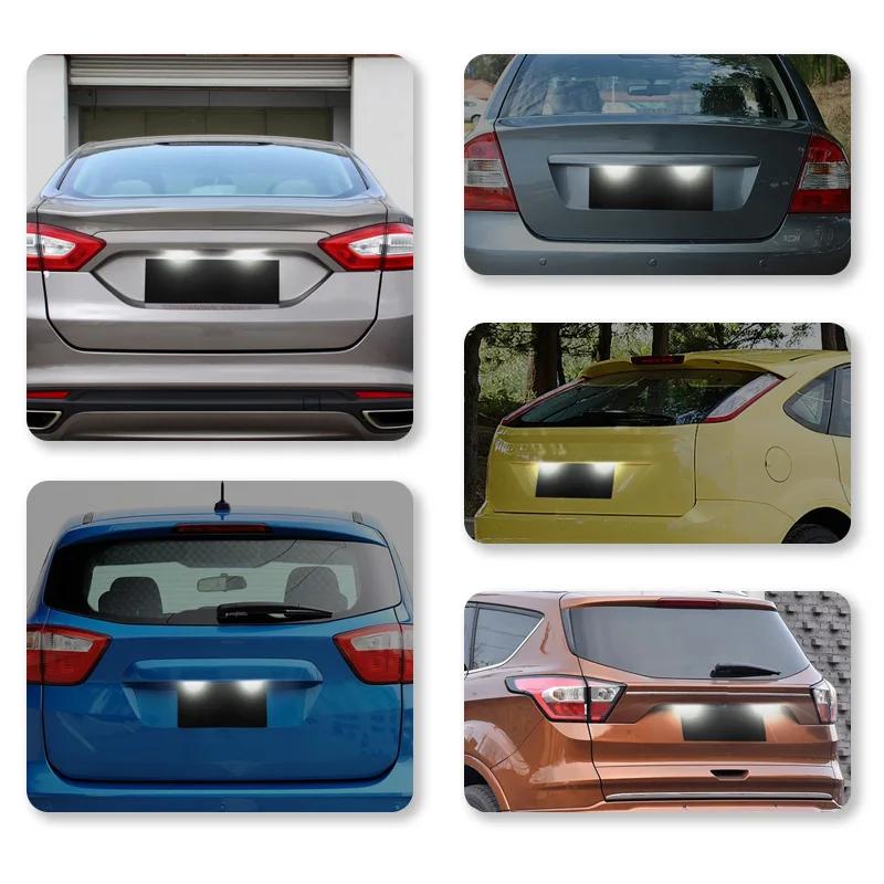 UZYJ9 Для Ford Focus MK2 MK3 Fiesta Mondeo MK4 C Max MK1 Kuga Galaxy T10 Светодиодные фонари номерного знака автомобиля 12V Автомобильные аксессуары