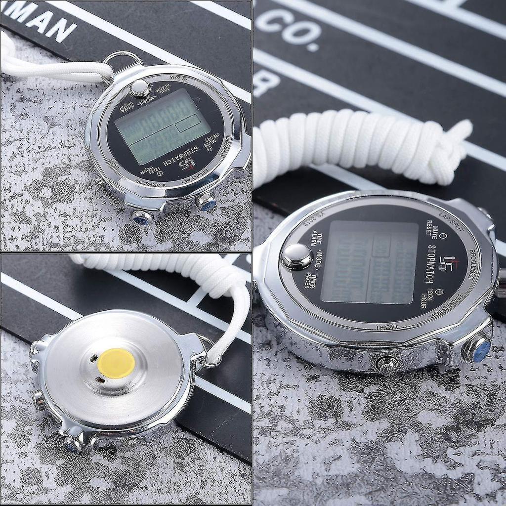 Stopwatch Metal Stopwatch Timer With Backlit Lap Memory Digital Stop Watch For