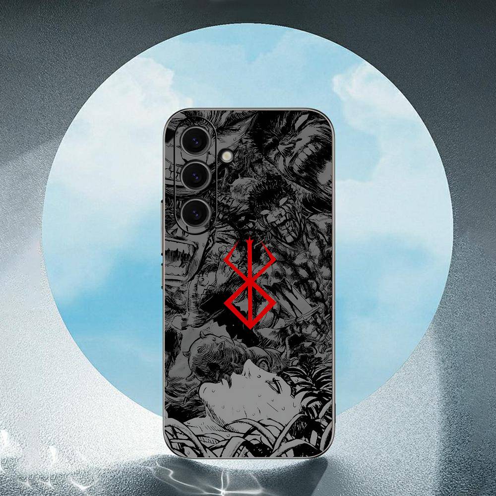 Berserk-k Для Samsung Galaxy S23 S24 S25 Ultra S22 Plus S21 Черный Мягкий Чехол Водонепроницаемый Мягкий Чехол