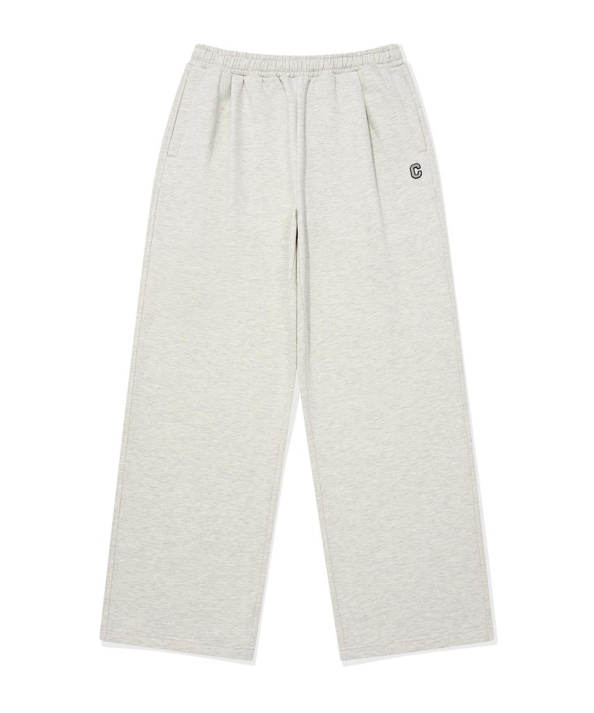 COVERNAT One-Pleat Semi-Wide Fit Fleece-Lined Sweatpants Oatmeal