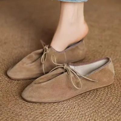 Модные высококачественные балетки на шнуровке из искусственной замши, женские, ретро, мягкие, легкие, дизайнерская обувь, модные уличные лоферы, Zapatos De Mujer