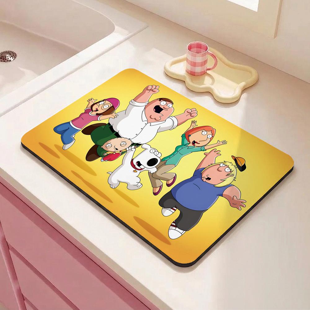 Cartoon F-Family Guy Floor Mat Eco Diatomite Antibacterial Odor-Resistant Floor Mat for Kitchen&Bathroom
