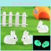 Charming Glow In The Dark Fat Bunny Resin Figurine Perfect For Diy Moss Garden Decor