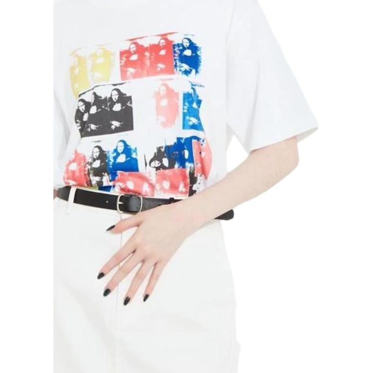 Uniqlo Свободная футболка с графическим принтом, круглый вырез, унисекс, белая 463151-00