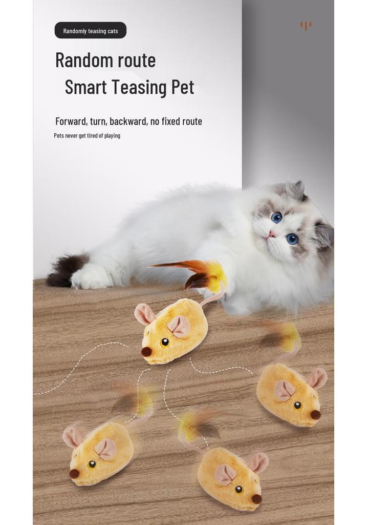 Interactive Plush Cat Toy: Self-Charging Electric Mouse & Rabbit for Pet Entertainment