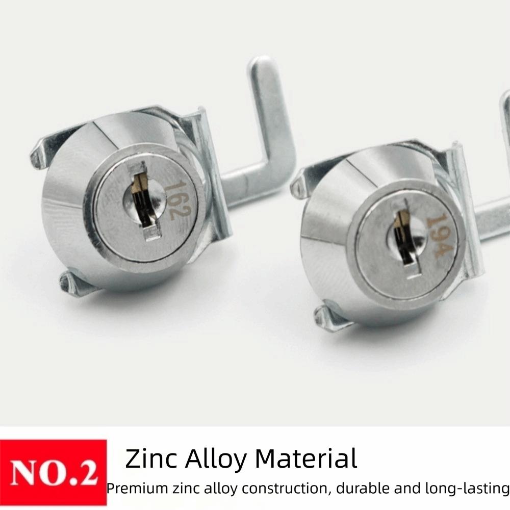 Rust-Resistant Mini Cam Lock with Quick Clip Metal Cabinet Easy Replacement POS Drawer Lock Silver with Keys Cash Box Lock