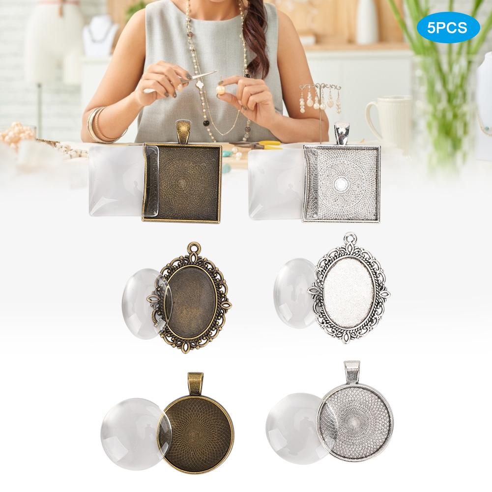 60шт металлический круглый овальный кулон базовый лоток стеклянные купола лист ювелирные изделия DIY инструмент аксессуар