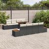 VidaXL Ensemble de canapé de jardin 9 pcs Noir Poly rotin, Ensemble de jardin en rotin, canapé de patio modulable moderne, 3358786