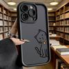Простая Линейная Рисовка Кошачий Колокольчик Роскошный Противоскользящий ТПУ Чехол для Телефона Для Xiaomi Redmi Note 15 14 13 12 11 10 9 Pro Полностью Защитная Крышка