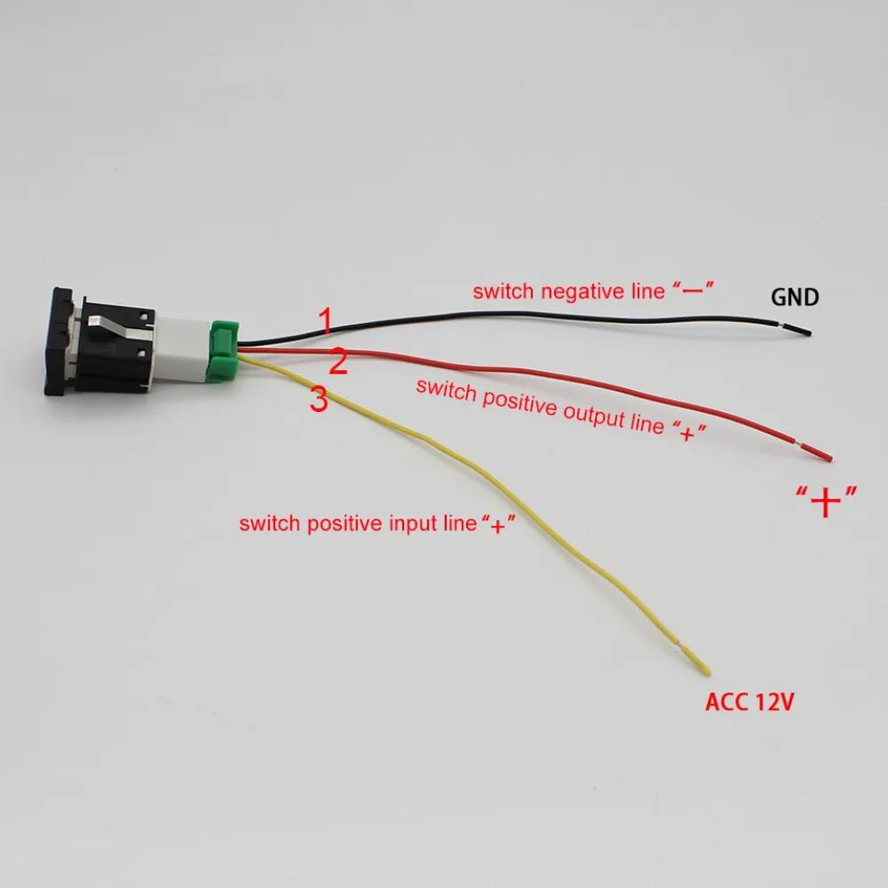 For VW Polo 2014-2018 Car Red LED Light Garage Switch Button Power on Off Switch with Wire