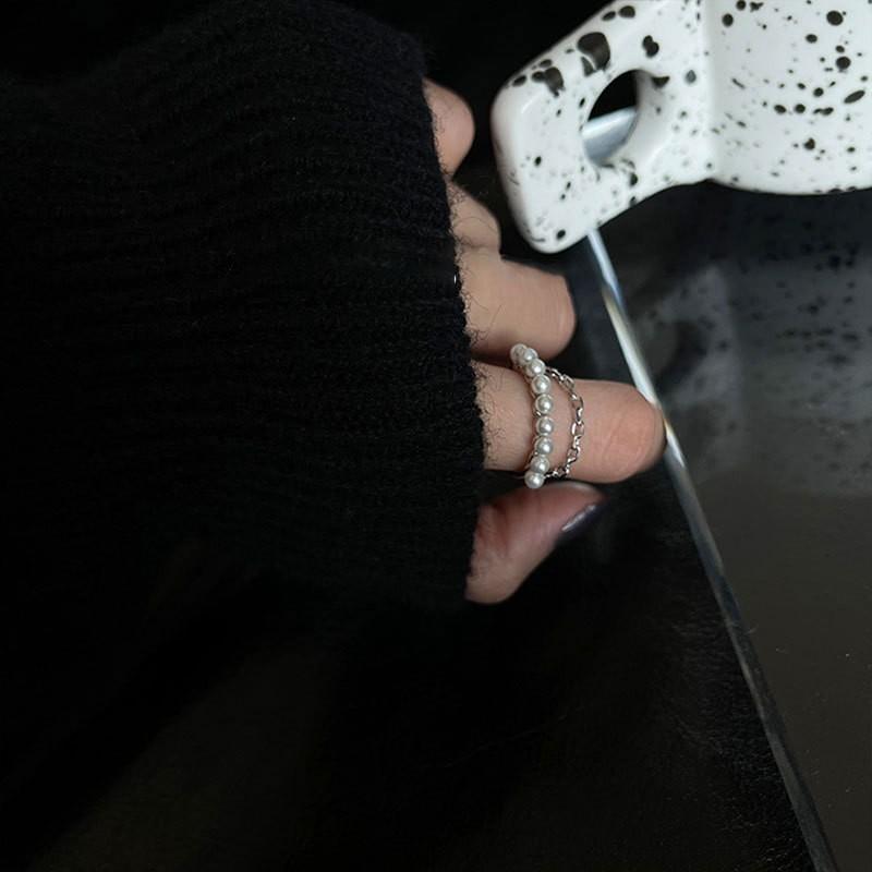 Потрясающее корейское геометрическое открытое регулируемое кольцо из стерлингового серебра 925 пробы с уникальными кристаллами-самоцветами