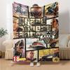 1 шт. Мягкое фланелевое одеяло Grand Theft Auto с дизайнерским принтом. Уютное одеяло для всех сезонов, идеально подходит для дивана, кровати, офиса
